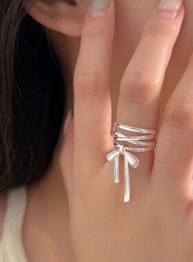 持恒S925纯银蝴蝶结戒指女2026韩国东大门新款小众时尚指环高级感