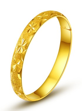 久不掉色999足金暗扣手环