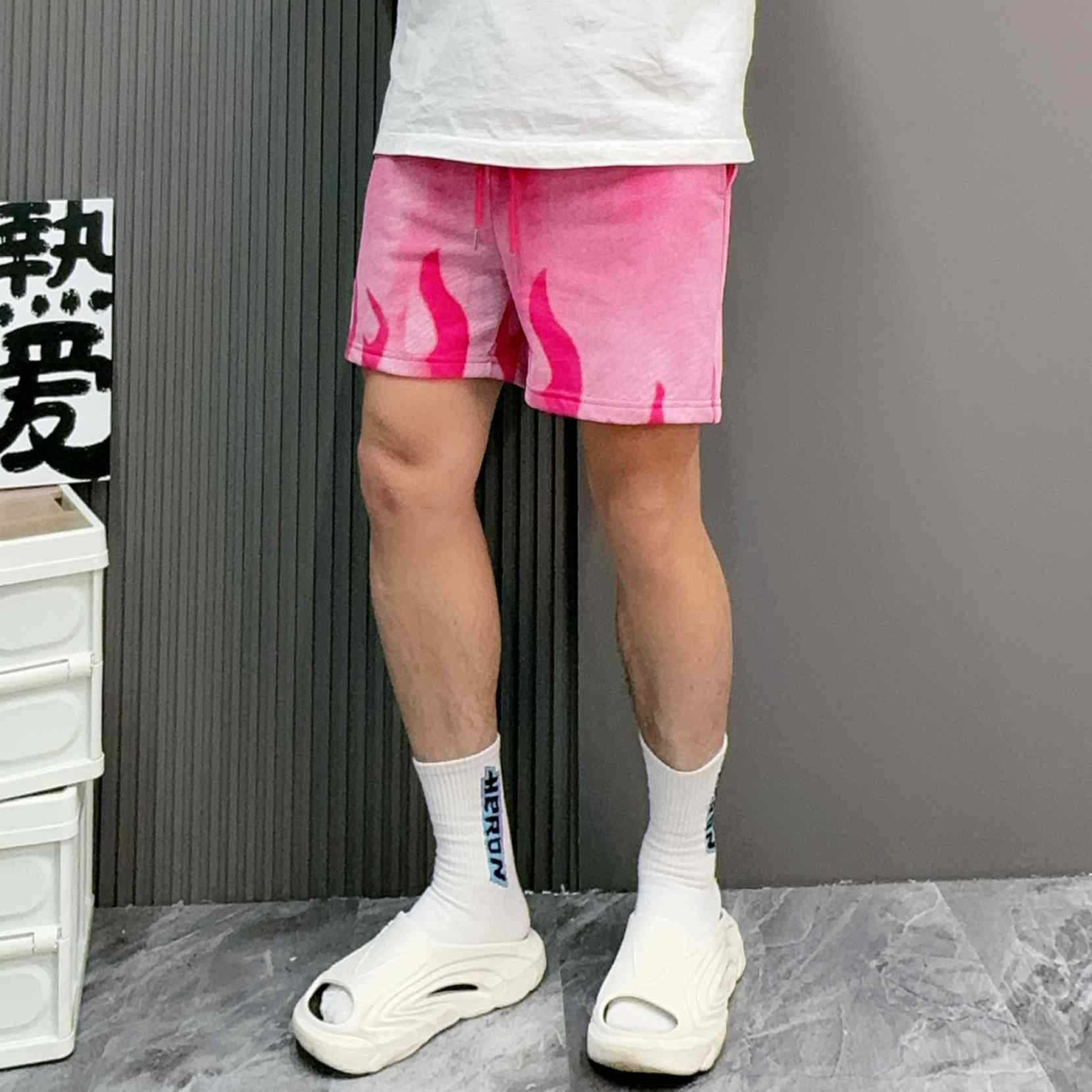 美式fog高街头穿搭火焰喷绘短裤
