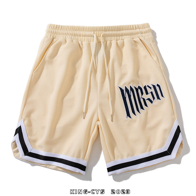 美式FOG高街字母刺绣篮球运动速干开衩短裤男女嘻哈五分沙滩裤子