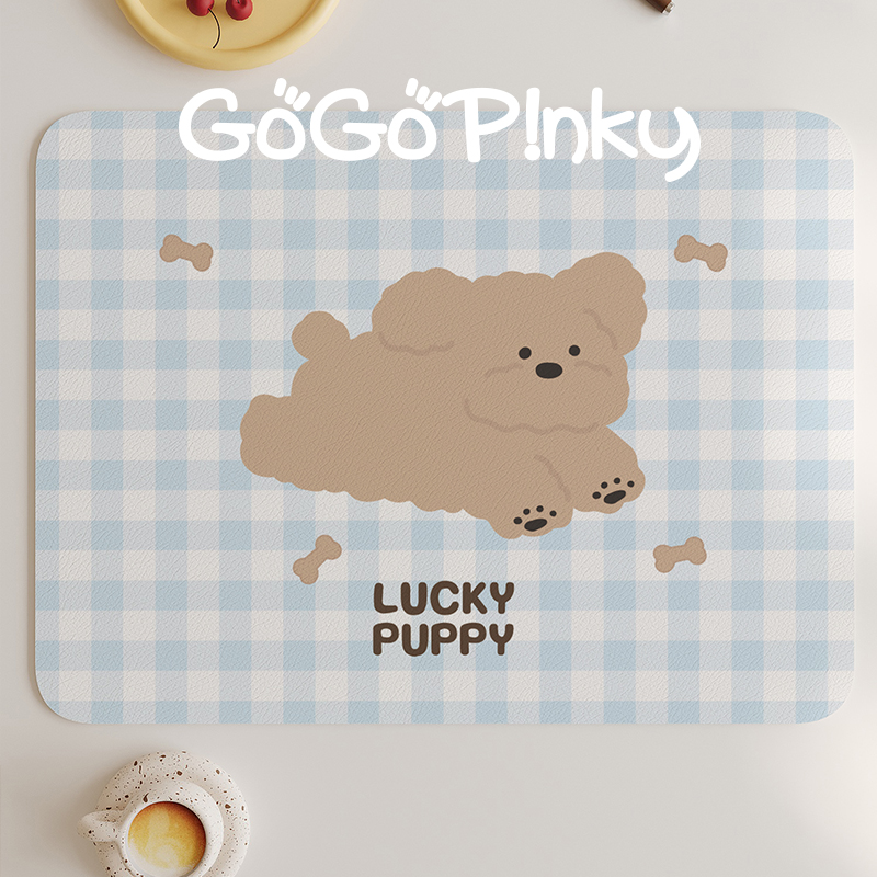 卡通可爱家用餐垫ins奶油风皮革防水免洗可擦碗盘垫水杯隔热垫子