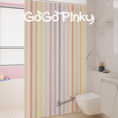 家用浴室浴帘韩系多巴胺卫生间淋浴间隔断挂帘厕所免打孔门帘百搭