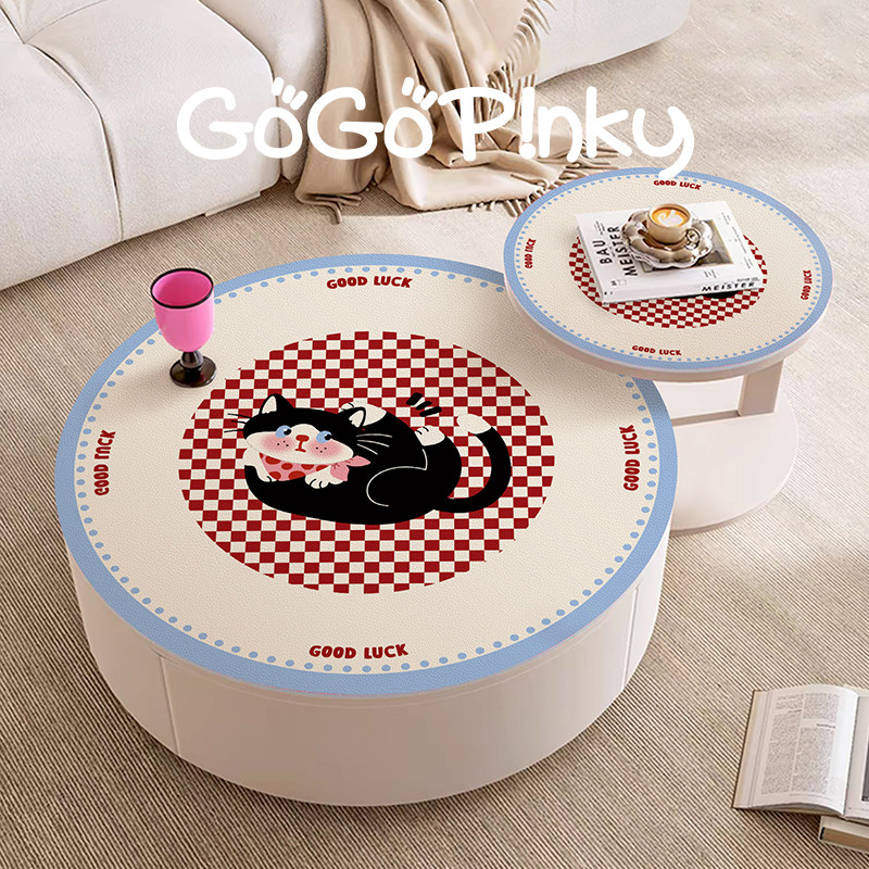 创意可爱韩系猫咪家用防尘桌垫客厅茶几垫防水免洗可擦桌面保护垫,居家布艺,茶几垫,淘宝优惠券,粉丝福利购,淘宝优惠卷