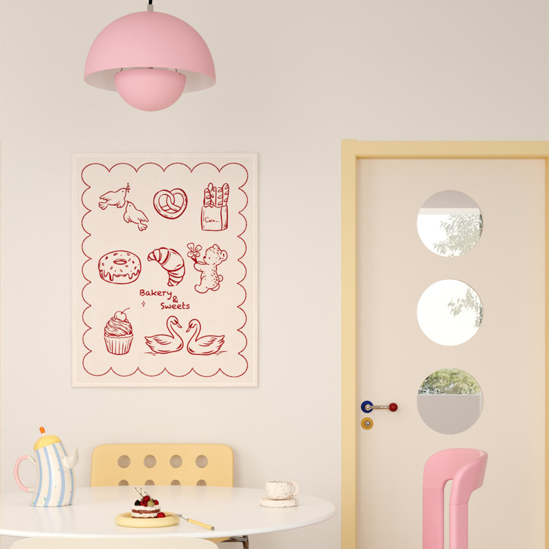 卡通可爱家用挂布客厅餐厅墙面背景布遮丑装饰布拍照背景挂画挂毯图片