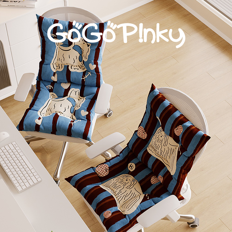 复古卡通家用坐垫秋冬保暖隔凉办公室转椅垫子学生宿舍座椅靠背垫