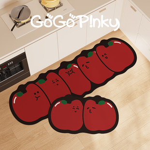 创意可爱卡通家用厨房地垫地毯吸水吸油防滑脚垫子易打理长条门垫