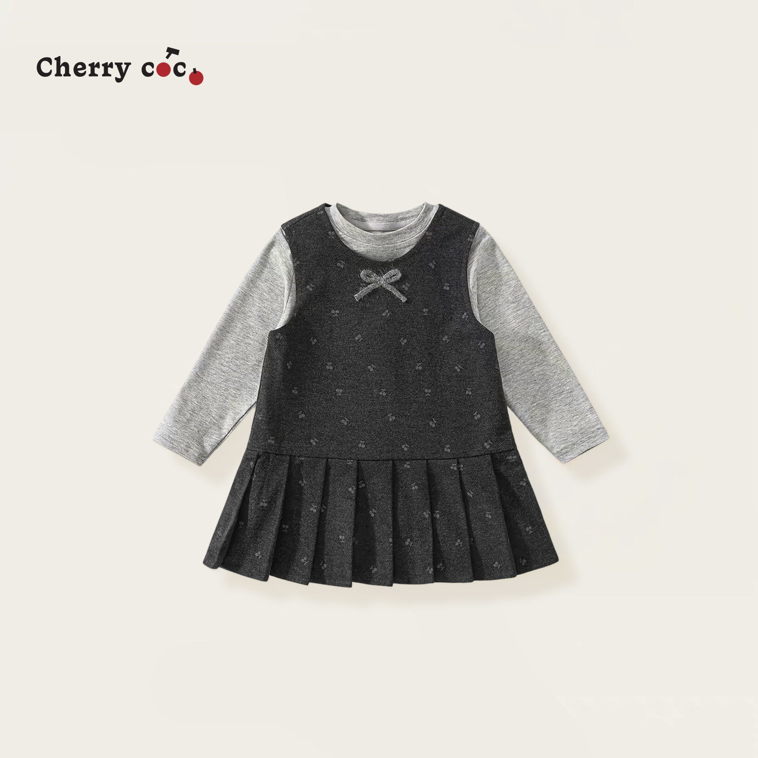 Cherrycoco女童套装秋冬新款女宝宝时髦公主背心裙洋气二件套高级