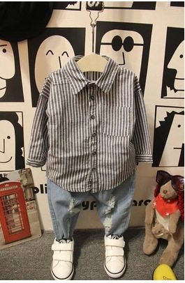 Chemise garcon à manche longue - Ref 2079027 Image 3