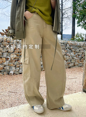 2026春季新款高腰显瘦休闲美式工装阔腿哈伦裤女多口袋宽松裤子