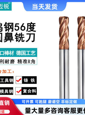 钨钢4刃圆鼻刀加长牛鼻刀cnc刀具立铣刀四刃硬质合金1R0.2 3R0.5
