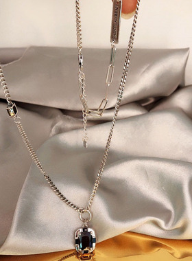 韩国新款优雅个性时髦高级银项链