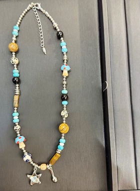 ZHAZHA韩国新款时尚简约百搭小众设计感天然石项链女高级感锁骨链