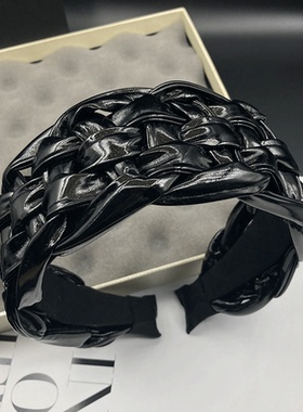 手工发箍百搭黑色女发饰编织气质时尚头饰复古高级黑遮白发显脸小