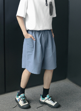 BPCALL25SS 侧袋短裤夏季新品清凉美式过膝六分设计复古机理感