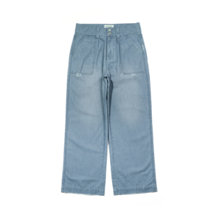 BPCALL25AW 长丹宁Dirtyfit老钱细支棉质水洗直筒重工做旧 法工裤