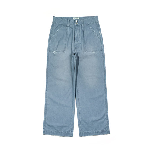 BPCALL25AW 法工裤长丹宁Dirtyfit老钱细支棉质水洗直筒重工做旧