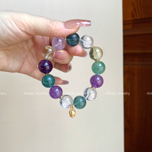 情绪 斯莱特林 智慧 手链 招财 天然水晶多宝手串diy重工设计款