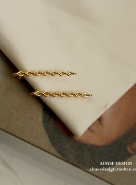 AimeeDesign 欧美高级感链条ins冷淡风贴耳式气质个性耳钉耳饰