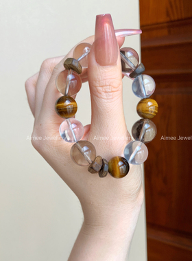 摩卡之光丨天然水晶手串大珠子男女多宝 气和如澜 素心自安~