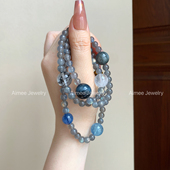 纯天然水晶多圈手串手链设计款 一链多戴 灰月光 星瀚 回归平静