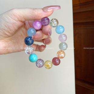 柏林少女 多福转运招财正缘 天然水晶多宝手串手链diy定制设计款