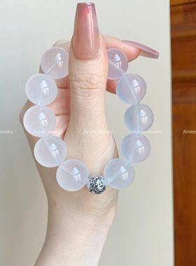 月吟丨大咪奶白晶设计款16mm 疗愈水晶手串 心情变好~没烦恼