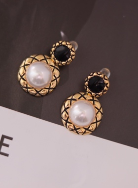 AimeeDesign 复古耳环港风气质 vintage秋冬新款百搭时尚耳饰