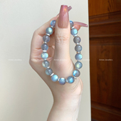 雾隐 情绪睡眠好起来 生日礼物 天然灰月光水晶手串高品质 设计款