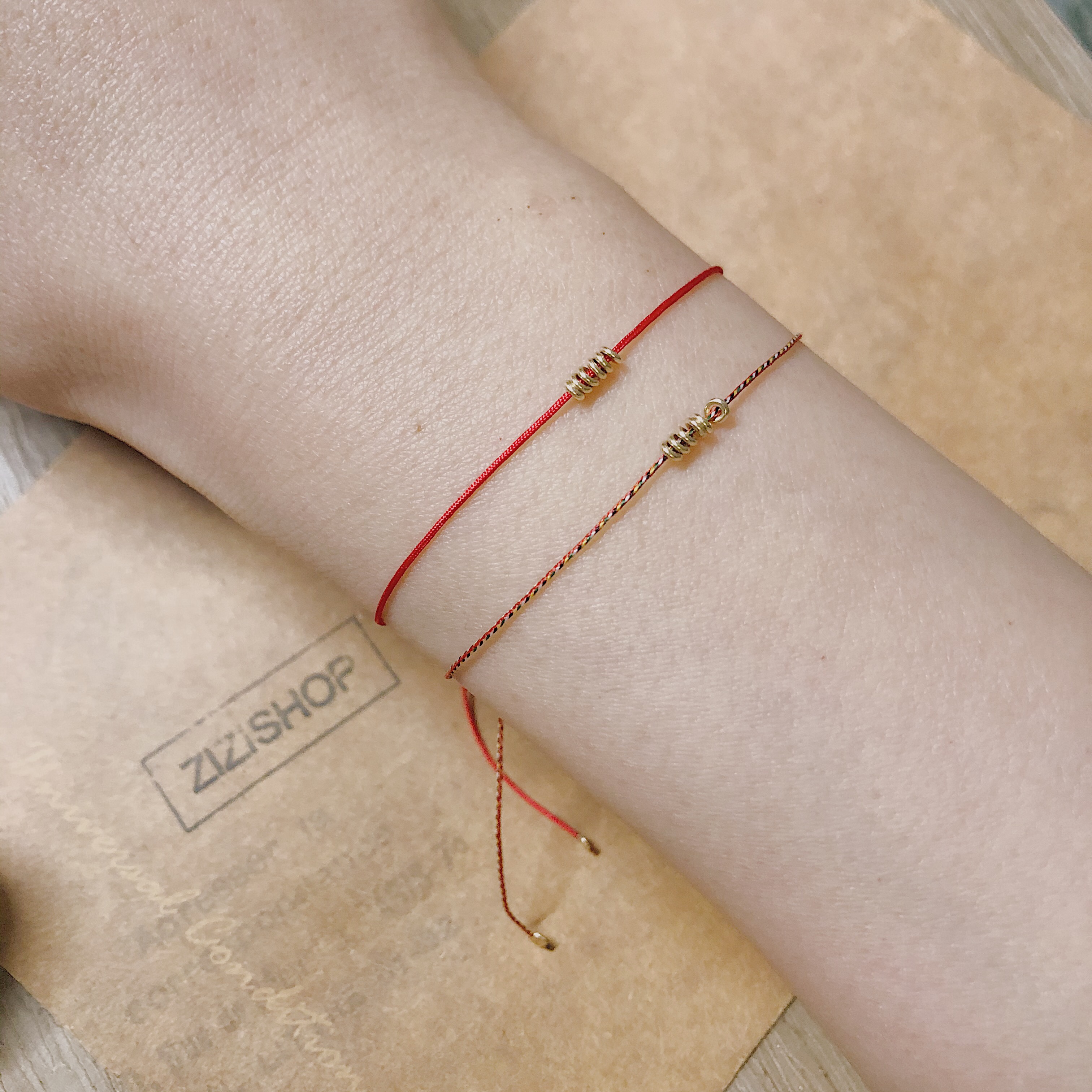 不掉色金珠祈福红手绳原创小众