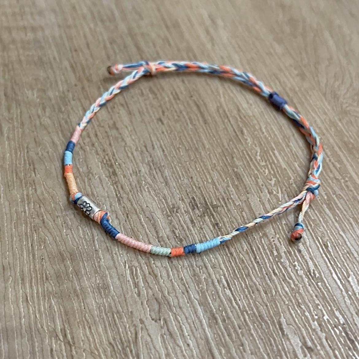 国风银饰小花珠复古手工手绳