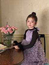 女童连衣裙2024秋冬新款儿童洋气公主裙子宝宝生日礼服蓬蓬纱长袖