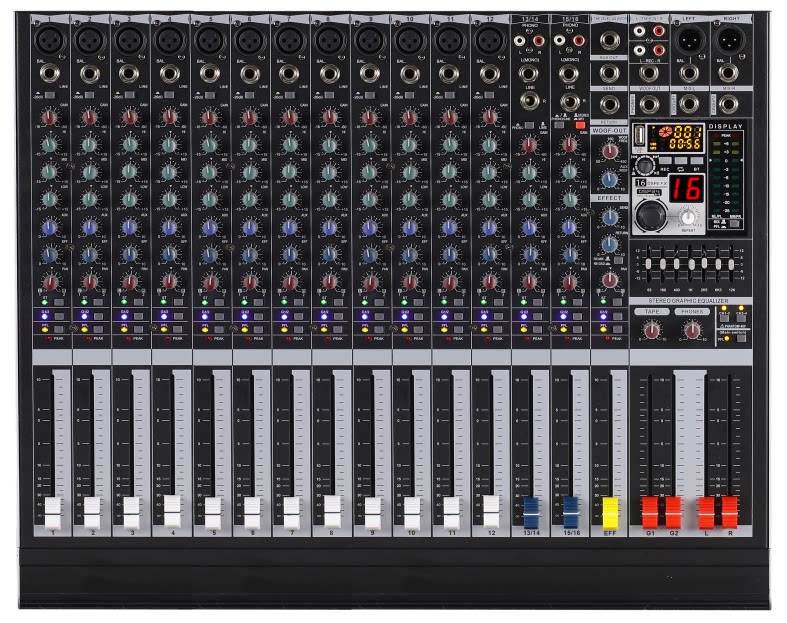 【辰星科技】MX16路调音台数字效果舞台音响套装带2编组U盘蓝牙