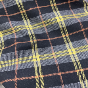 黑灰色格子羊毛呢子布料英伦风复古大衣外套裙子秋冬服装面料手工