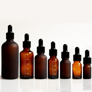 茶色刻度瓶滴管精油瓶分装瓶磨砂玻璃樽空瓶化妆品吸管瓶避光药瓶