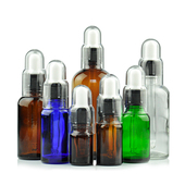 瓶5 透明罩滴管瓶茶色玻璃精油瓶绿蓝空分装 100ml