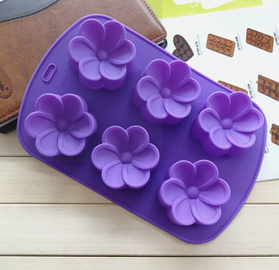 6连鸡蛋花模具手工皂烘焙滴胶硅胶模具 单孔出皂约80克