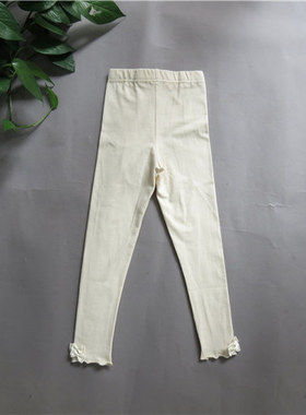 秋款童装打底裤巴沙丁丁女童小蝴蝶结纯棉裤子67061