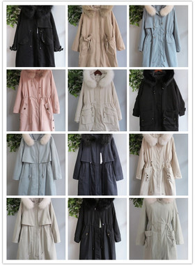 羽绒服可拆卸派克服中长款真毛领