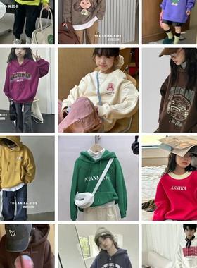 ANIKA秋冬款加绒男女童中大童卫衣韩版慵懒风帽衫