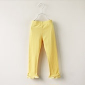 女童舒适弹力裤 宝儿韩版 子S1950 春夏款 针织棉薄裤 童装 打底裤