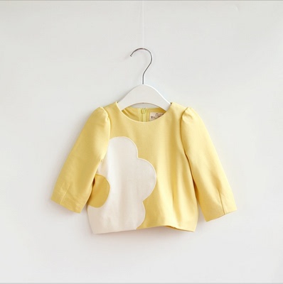 宝儿童装花朵短款女宝宝娃娃衫