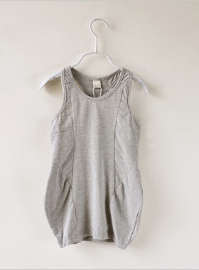 夏款宝儿童装无袖连衣裙中童弹力休闲裙女童针织洋气背心裙13170