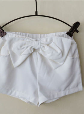 夏款宝儿童装短裤女童甜美大蝴蝶结百搭短裤19798