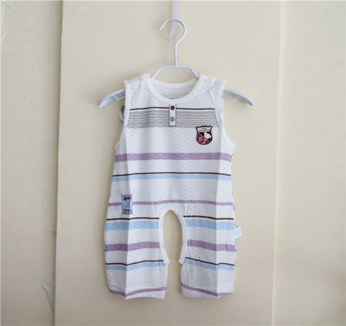 婴幼儿爬服多色背心开裆连体衣