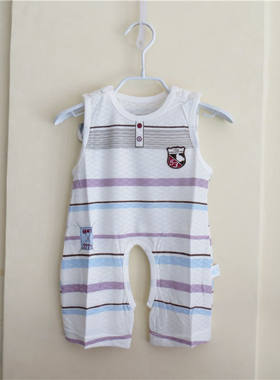 婴幼儿爬服多色背心开裆连体衣