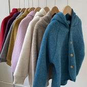 秋冬男女儿童北欧美利奴羊毛拉绒连帽外套宝宝连体衣外穿保暖爬服