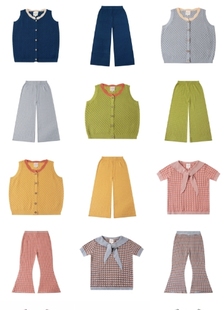 现货ins24春夏新品kp莫代尔宝宝凉爽针织吊带裙女童背心阔腿裤