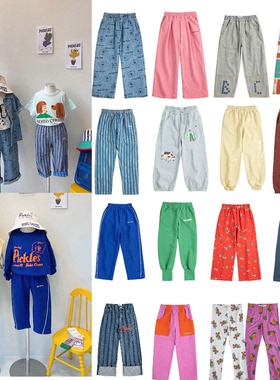 26新款BC童装男女儿童运动休闲卫裤宝宝打底裤印花牛仔裤收脚裤