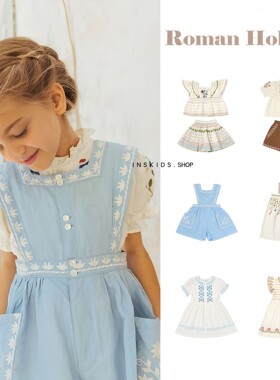 女童连衣裙2025宝宝复古田园风裙子女孩刺绣打揽花朵吊带裙童裙