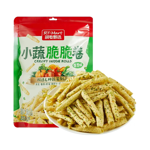润发甄选RT-MART脆脆卷小蔬菜脆卷香葱味膨化零食袋装休闲食品